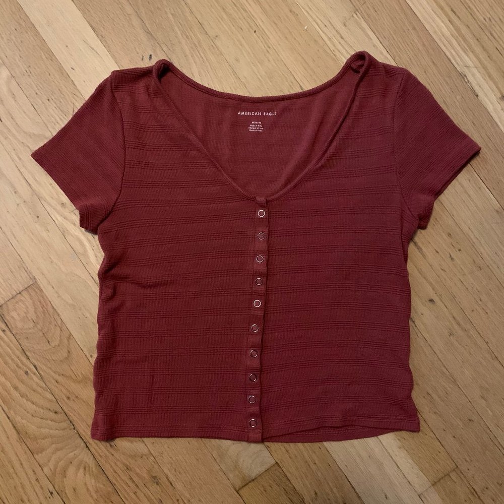 Red Crop Top with Texture